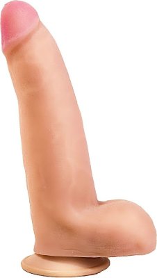 Реалистик-фаллоимитатор на присоске - 20 см. Длина: 22 см. Диаметр: 5.2 см. Этот крепкий дилдо с яркой головкой просто неутомим в постели, стоит просто надежно закрепить его на ровной поверхности присоской, и секс-игрушка готова хоть круглосуточно дарить свою любовь. Фаллоимитатор выполнен из материала нового поколения – невероятной на ощупь киберкожи, под которой скрывается мощный ствол. Фаллоимитатор имеет еще и крупную мошонку, которая позволит в разы усилить ощущения. Рабочая длина - 17 см. Диаметр головки - 4,2 см. Страна: Россия. Материал: неоскин.