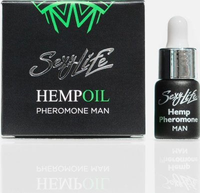 Мужские духи с феромонами Sexy Life HEMPOIL man - 5 мл. Ароматическое масло парфюмерное с феромонами и ароматом hemp. Уникальное сочетание феромонов и аромата. Феромоны - служат созданию и восстановлению взаимоотношений между партнерами. Зеленые травянистые ноты, придающие загадочность и олицетворяющие свободу. Чувственность и магнетизм. Страна: Россия. Объем: 5 мл.