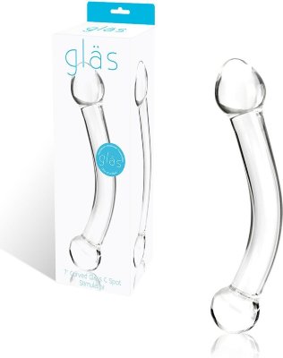 Прозрачный стеклянный фаллос для стимуляции точки G - 17 см. Длина: 17 см. Диаметр: 3.7 см. С легкостью воздействуйте на точку G и наслаждайтесь сексуальным удовольствием с помощью этого стимулятора точки G от Gläs. Двухконечный стимулятор отличается совершенным изгибом и идеальной длиной для максимальной стимуляции горячей точки. Конический каплевидный наконечник облегчает введение, а также создает реалистичный эффект. Обхват и вес игрушки дополняют невероятно приятные ощущения. Второй конец игрушки имеет выпуклую круглую форму и служит надежной ручкой для превосходного контроля процесса развлечения. Получите максимальную отдачу от этой игрушки, используя свой любимый лубрикант и наслаждаясь совершенным скольжением стекла. Все игрушки Gläs совместимы со всеми видами интимных гелей. Стеклянный стимулятор точки G прекрасно сохраняет тепло и холод: просто погрузите его в воду нужной температуры. Устойчивая к излому и гипоаллергенная игрушка идеально подходит для многократного использования, ее очень легко очистить. Минимальный диаметр - 2,2 см. Страна: США. Материал: стекло.