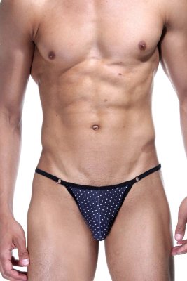 Темно-синие трусы-стринги в горошек Темно-синие трусы-стринги в горошек Темно-синие трусы-стринги в горошек. Страна: Турция. Материал: 95% полиэстер, 5% эластан.