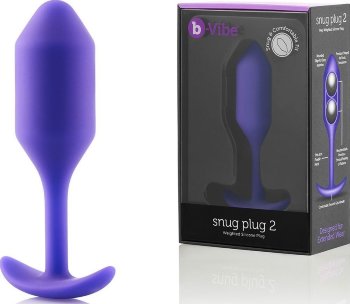 Фиолетовая пробка для ношения B-vibe Snug Plug 2 - 11,4 см.