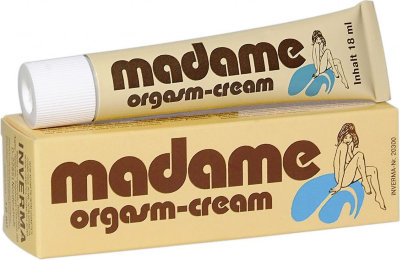 Возбуждающий крем для женщин Madame Orgasm - 18 мл. Возбуждающий крем с нежным приятным запахом. Нежно массажируя нанесите его на интимную зону и ощутите прилив возбуждения! Прилив возбуждения от этого крема разбудит даже самую холодную женщину! Крем помогает достичь оргазма и ярче его ощутить. Крем нежно ухаживает за Вашими половыми органами и Ваша красивая Мадам возбудит даже самого холодного и ленивого партнера! Перед применением обязательно прочитайте инструкцию, приложенную к препарату. Вазелиновое масло, цетиловый спирт, парфюм, стручковый перец, изопропил никотинат, лимонен, фенил бутила метилпропионала, гидроксицитронеллаль, линалоол, альфа-изометил ионол, гераниол, цитронеллол, амил циннамал, бензил бензоат. Страна: Германия. Объем: 18 мл.