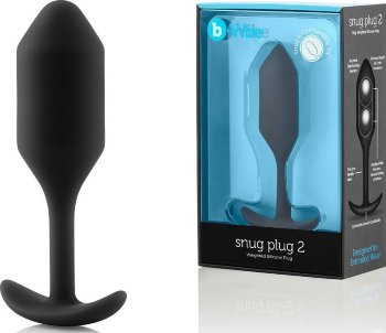 Чёрная пробка для ношения B-vibe Snug Plug 2 - 11,4 см.