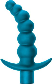Бирюзовая анальная ёлочка с вибрацией Ecstasy - 14 см.