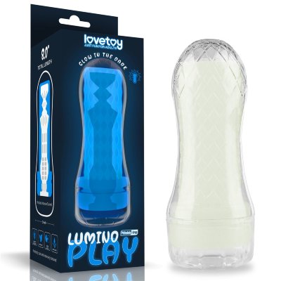 Светящийся в темноте мастурбатор Lumino Play Masturbator Pocketed Длина: 20.5 см. Диаметр: 8 см. Мастурбатор светящийся в темноте в прозрачной колбе. В состав материала входит специальный не токсичный порошок, который позволяет излучать синий цвет при наступлении темноты! Игрушка должна находиться на свету в дневное время для достижения наилучшего эффекта свечения ночью. Страна: Китай. Материал: термопластичный эластомер (TPE).