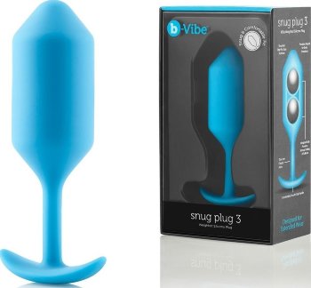 Голубая пробка для ношения B-vibe Snug Plug 3 - 12,7 см.