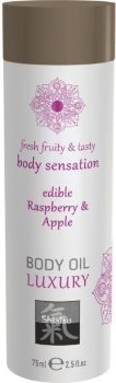 Съедобное массажное масло с ароматом малины и яблока - 75 мл.