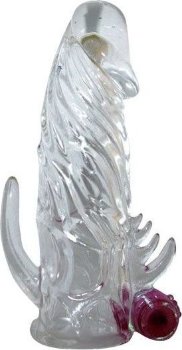 Закрытая прозрачная вибронасадка на пенис Crystal Sleeve Vibe